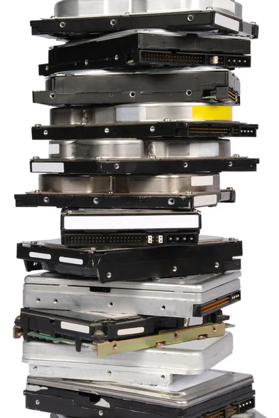 Grandes discos duros apilados — Foto de Stock