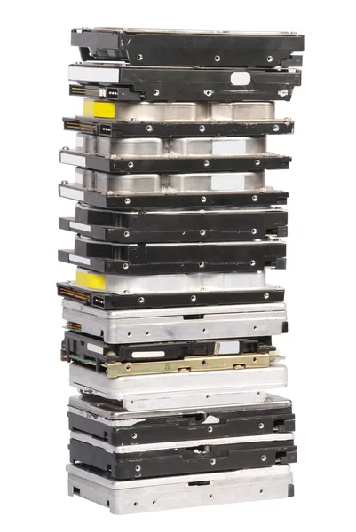 Grandes discos duros apilados — Foto de Stock