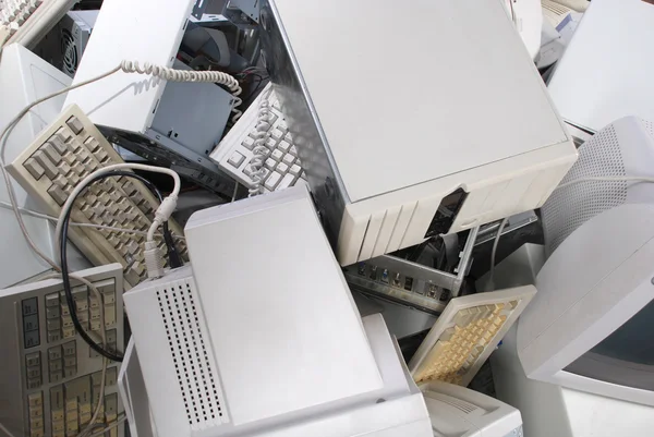 stock image Heap of old computers