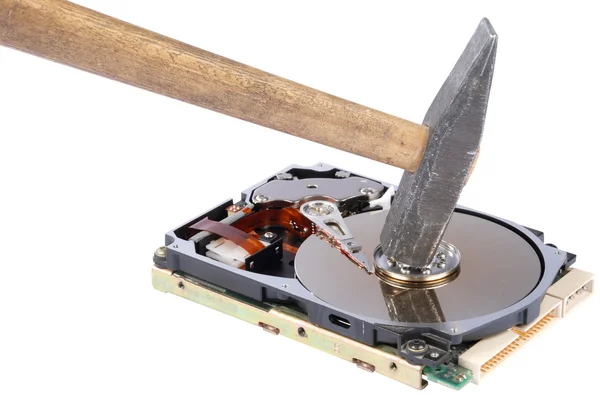 Destroying data from hard disk - conceptual photo — Stock Photo, Image