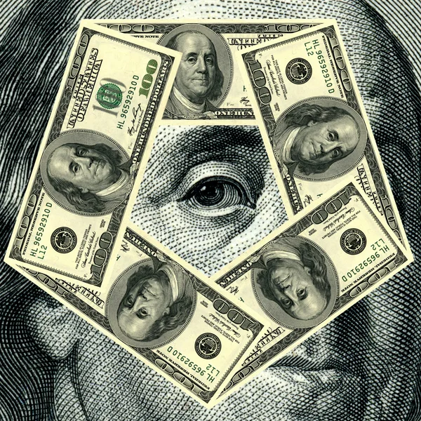 Výřez portrétu benjamin Franklin — Stock fotografie