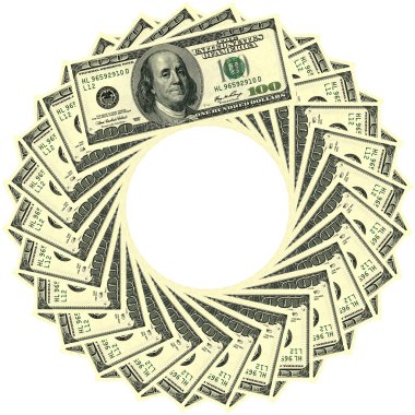 Circular ornament 100 dollars clipart