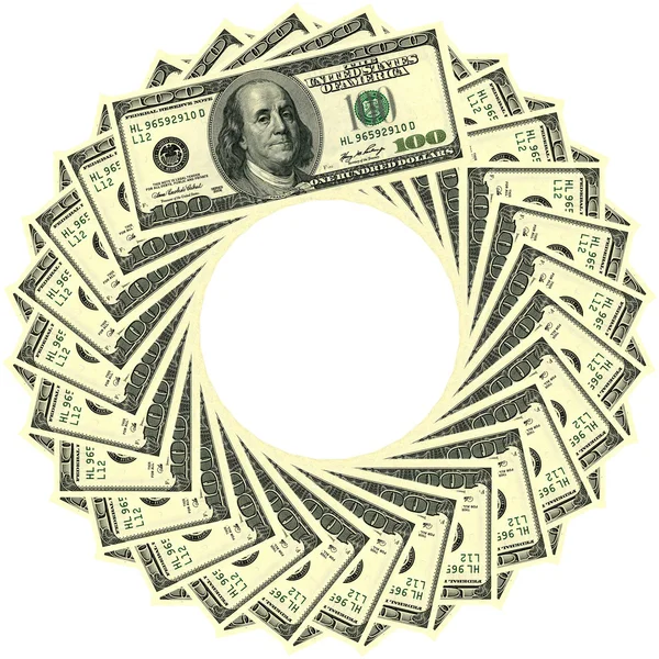 Ornamento circular 100 dólares — Fotografia de Stock