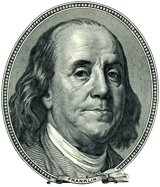 Wyłącznik portret Benjamina Franklina — Zdjęcie stockowe
