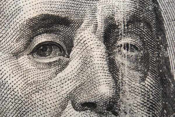 Porträtt av Benjamin Franklin med copyspase — Stockfoto