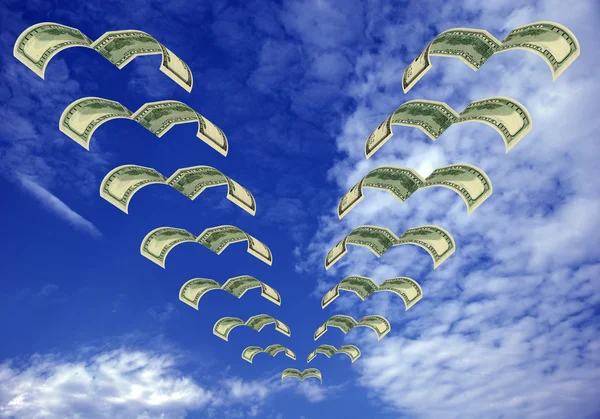 Dinheiro a voar — Fotografia de Stock