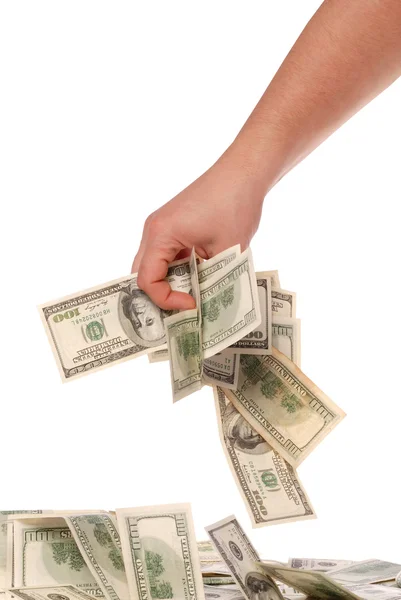 Dinheiro em uma mão — Fotografia de Stock