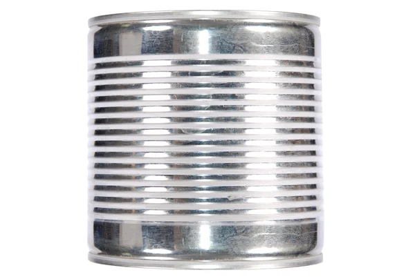 Uma lata isolada no fundo branco — Fotografia de Stock