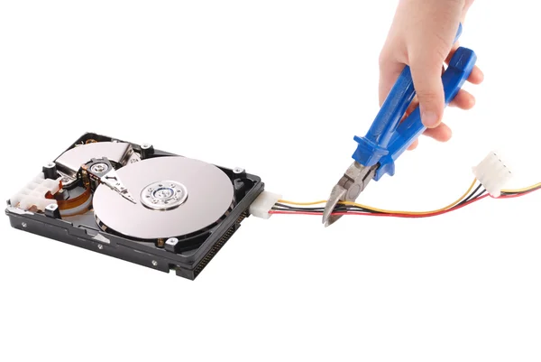 Rough disconnect of power supplies HDD — Stock Photo, Image