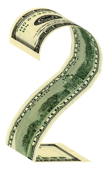 Numbers two dollars — Stock Photo, Image
