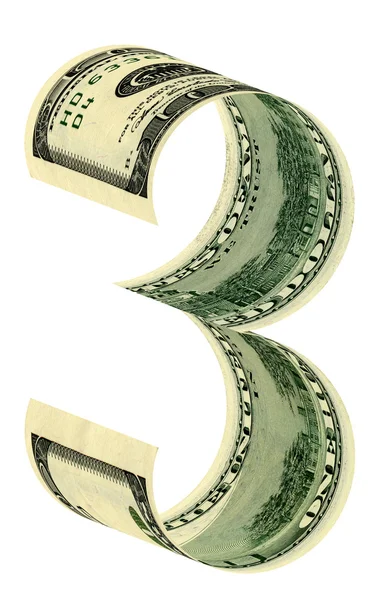 Αριθμοί τρία δολάρια — Φωτογραφία Αρχείου