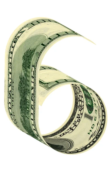 Numbers six dollars — Stock Photo, Image