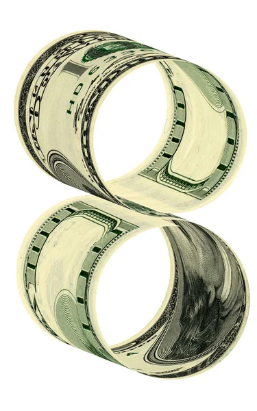Numbers eight dollars. — Stock Photo, Image