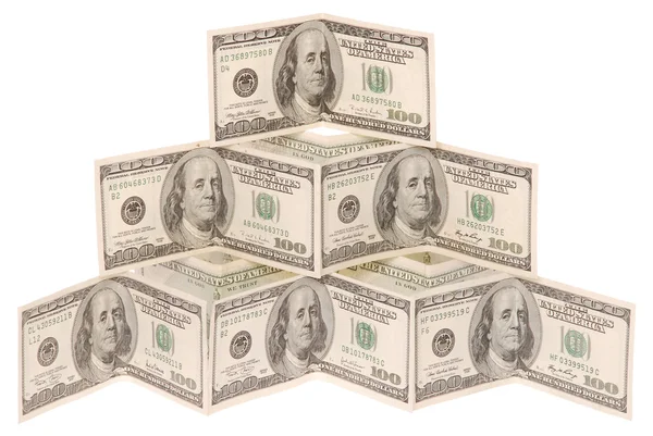 Pyramide aus Dollar — Stockfoto