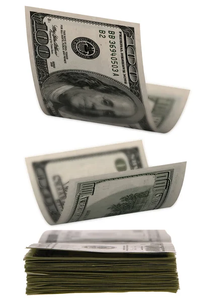 Falling Money. Focus in the foreground. — Stock Photo, Image