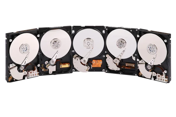 Muchos discos duros abiertos —  Fotos de Stock