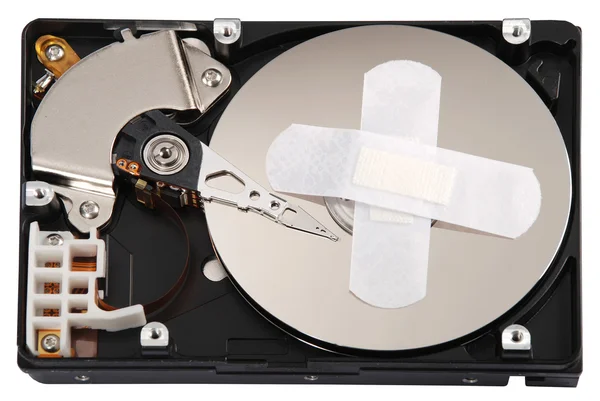 Уничтожение данных с жесткого диска - концептуальная фотография . — стоковое фото