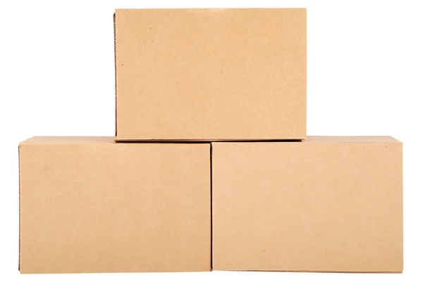 Caixas de papelão. Pirâmide de caixas — Fotografia de Stock