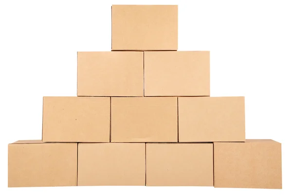 Cardboard boxes.Pyramid from boxes — Stock Photo, Image