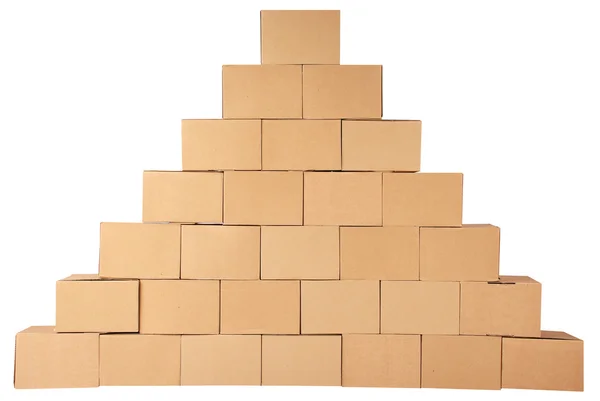 Картонные коробки. Пирамида из коробок — стоковое фото