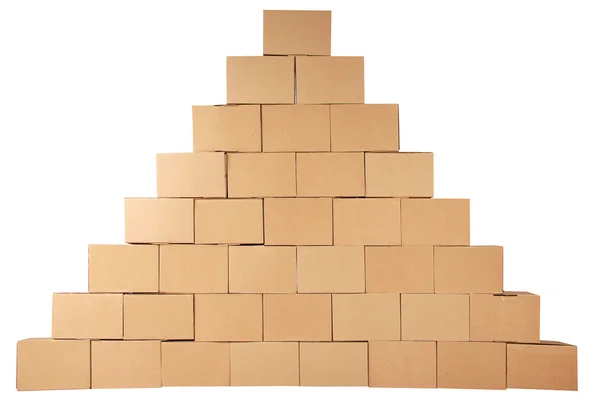 Scatole di cartone.Piramide dalle scatole — Foto Stock