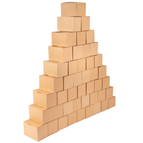 stock image Cardboard boxes.Pyramid from boxes