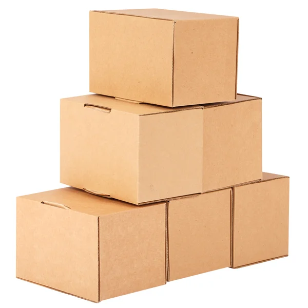 Kartonnen boxes.pyramid van dozen — Stockfoto