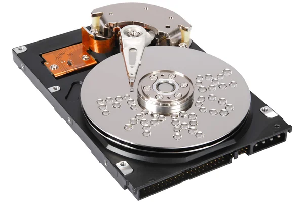 Inscription error on HDD drops of water — Stock Photo, Image