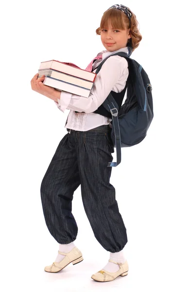 Dziewczyna trzyma książki — Zdjęcie stockowe