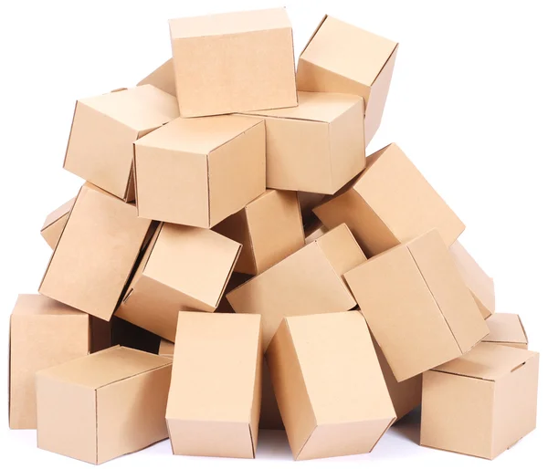 Heap caixas de papelão marrom — Fotografia de Stock