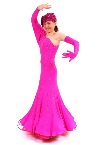 ピンクのドレスの女の子 — ストック写真