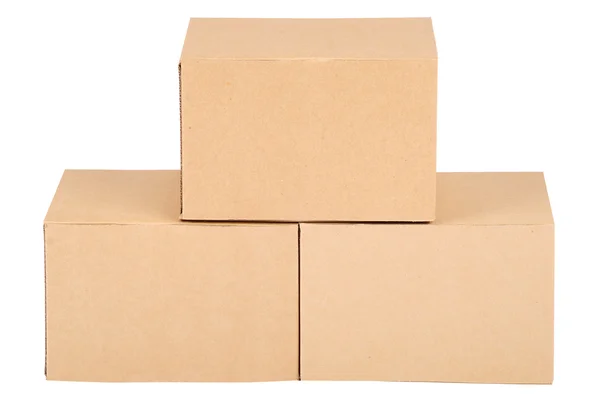 Cajas de cartón.Pirámide de cajas — Foto de Stock