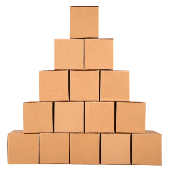 Kartong boxes.pyramid från lådor — Stockfoto