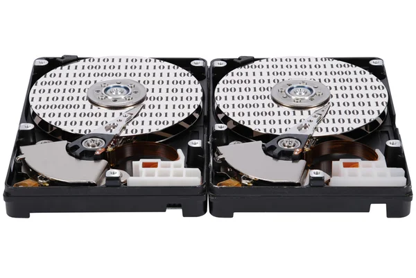 Binary code on two HDD — Stock Photo, Image