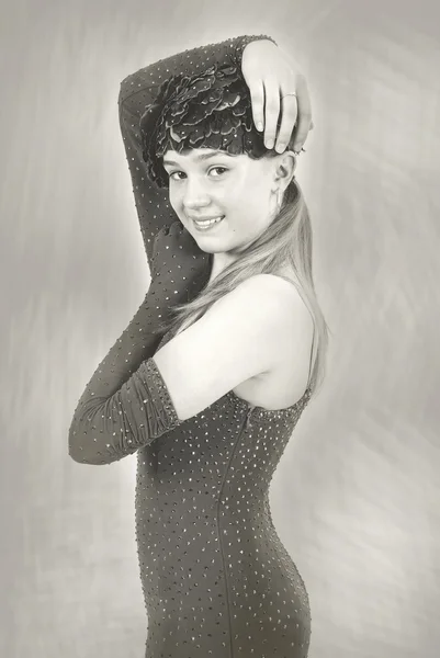 Zwart-wit portret van het meisje — Stockfoto
