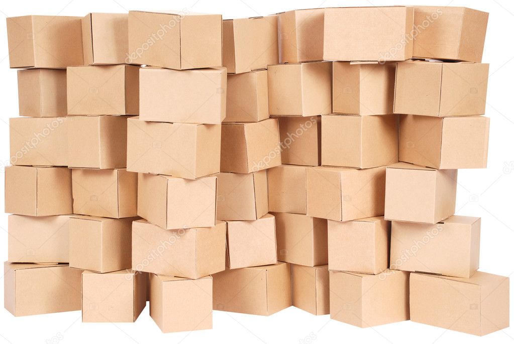 Stacked cardboard boxes