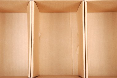 Close-up of three open cardboard boxes clipart