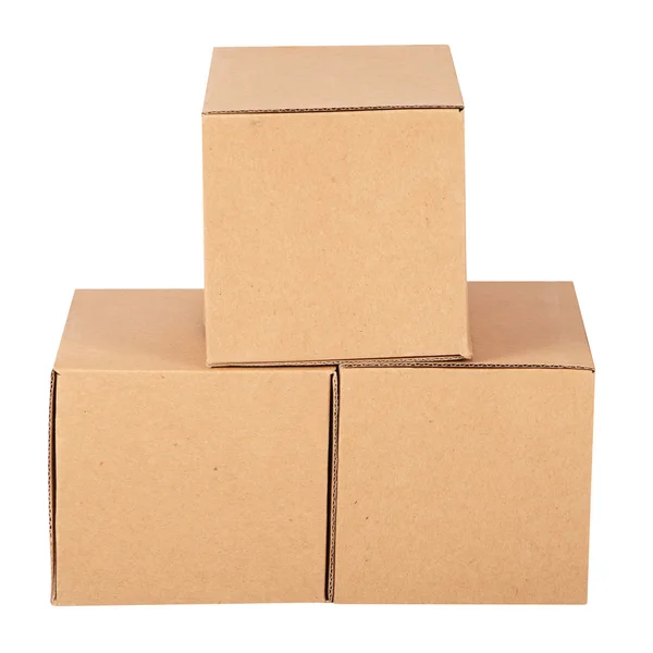 Caixas de papelão. Pirâmide de caixas — Fotografia de Stock