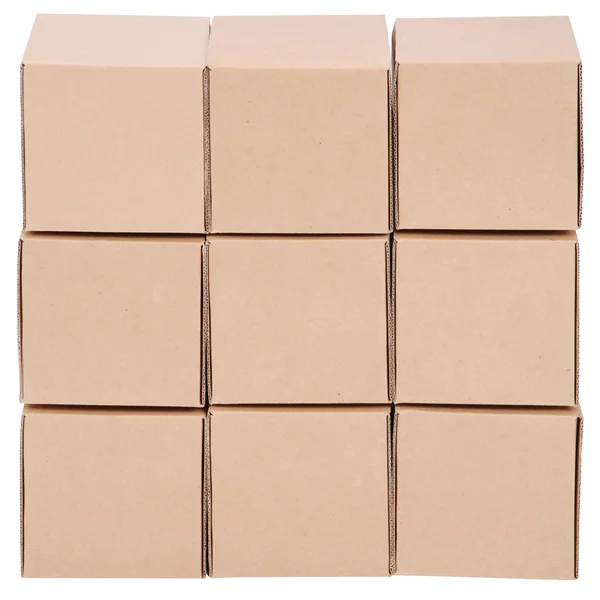 Kartonové krabice. pyramida z krabice — Stock fotografie