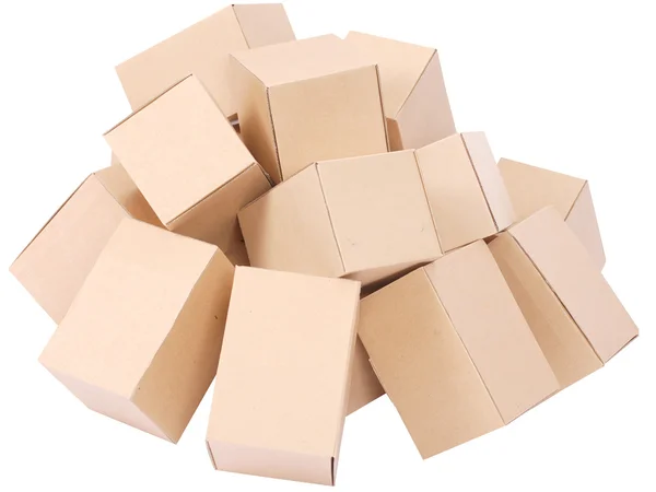 Heap bruin kartonnen dozen — Stockfoto