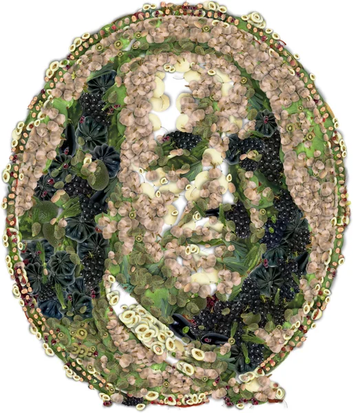 Franklin Benjamin portrait cutout. Vegitables — Stock Photo, Image