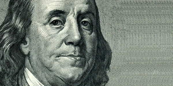 Portret Benjamina Franklina — Zdjęcie stockowe