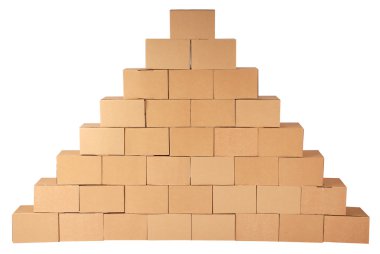 beyaz zemin üzerine kutularından karton boxes.pyramid