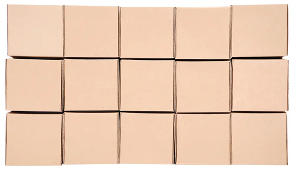 Kartons Pyramide Aus Schachteln Auf Weißem Hintergrund — Stockfoto
