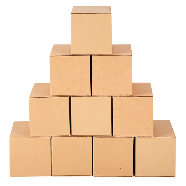 Lepenkové boxes.pyramid z krabice — Stock fotografie