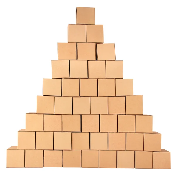 Kartonnen boxes.pyramid van dozen — Stockfoto
