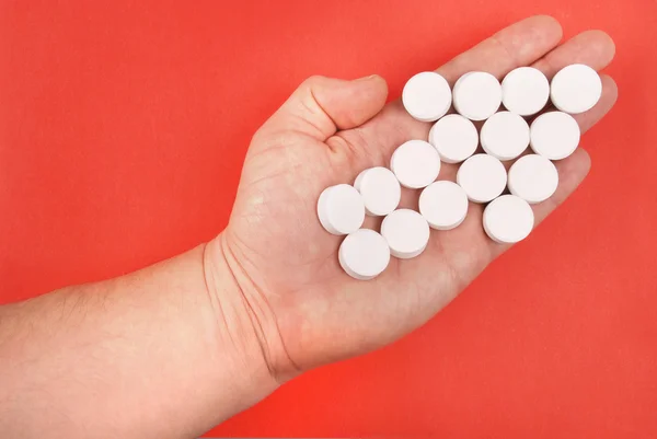 The arrow is combined from white tablets. — Stock Photo, Image