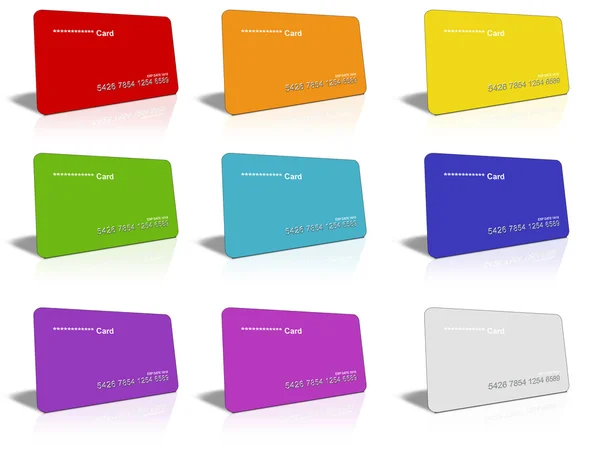 Цветные кредитные карты — стоковое фото