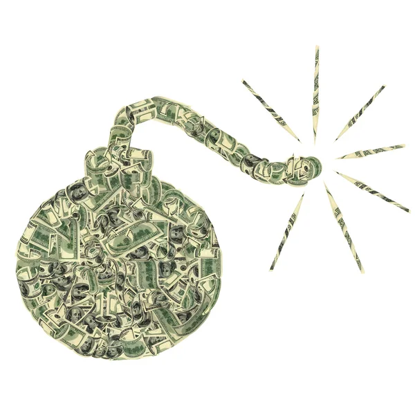 Финансовые проблемы - долларовая бомба — стоковое фото