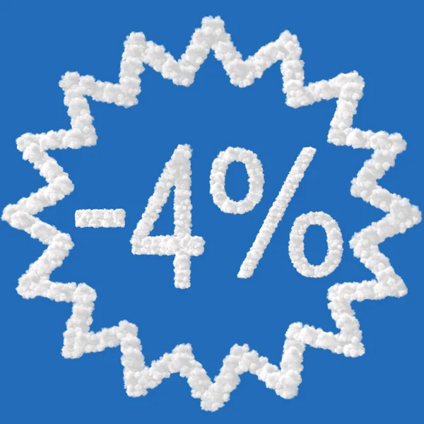Desconto - 4 por cento — Fotografia de Stock